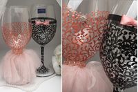 Свадебные бокалы для вина пудра Невеста & Жених