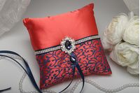 Подушка для колец Coral and dark blue