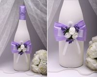Декор для шампанского Flowers purple