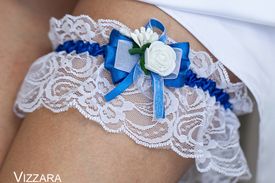 Подвязка Flowers blue