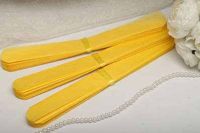 Помпони з паперу тишею весільні 25 см жовті 5 шт