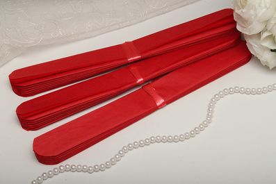 Помпоны из бумаги тишью свадебные 25 см красные