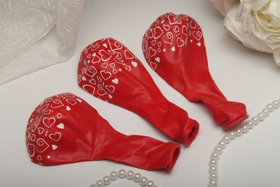 Воздушные шары с сердечками красные SPR-10