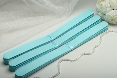 Помпоны из бумаги тишью свадебные 35 см нежно-голубые