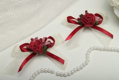 Бутоньерки Flowy бордо