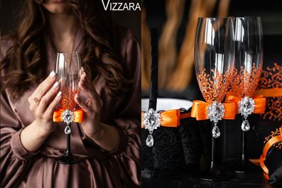 Свадебные бокалы для шампанского Halloween