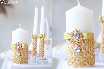Свадебные свечи Golden & White