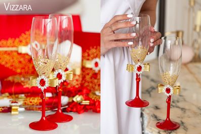 Свадебные бокалы для шампанского Loves