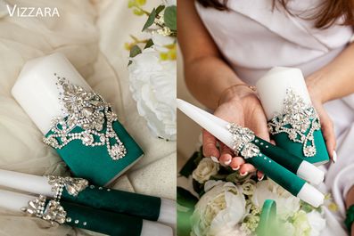 Свадебные свечи Princess emerald
